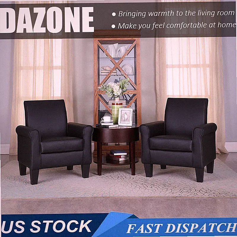 Accent Arm Chair PU Leather Living Room Modern Upholstered Armchair Single Sofa