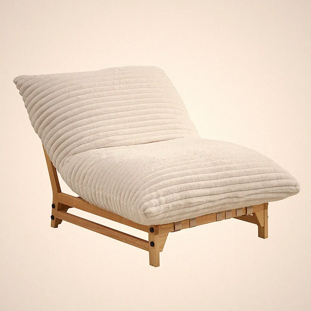 Accent Armless Lazy Sofa, Casual Single Sofa, Corduroy Fabric, For Living Roo