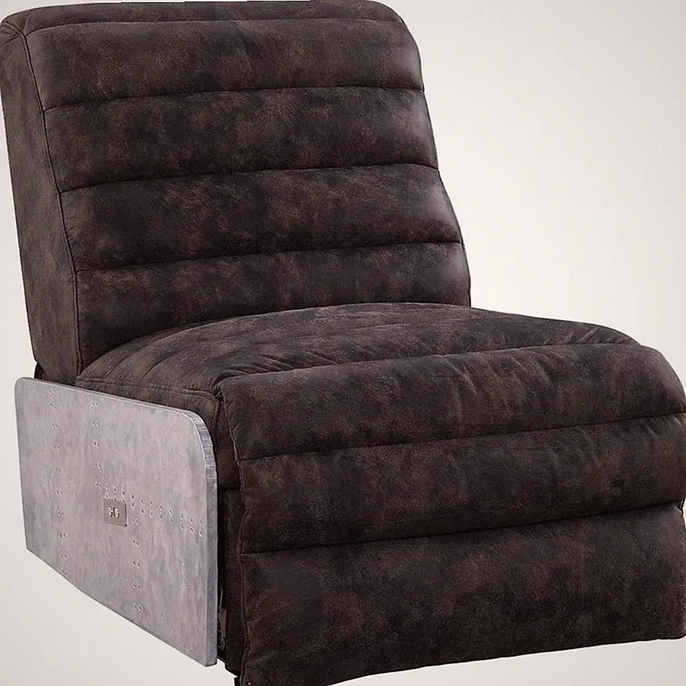 ACME Okzuil Power Motion Recliner in Top Grain Leather and Aluminum