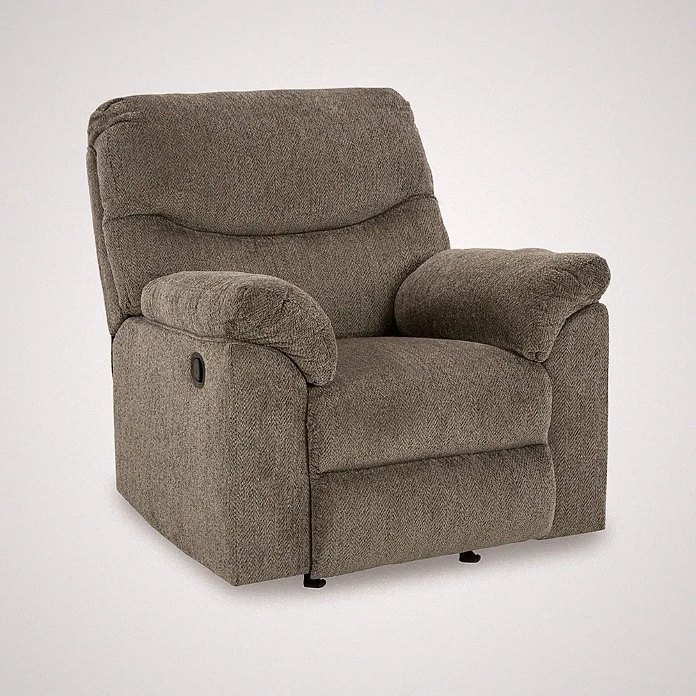 Alphons Transitional Polyester Tufted Rocker Recliner, Gray