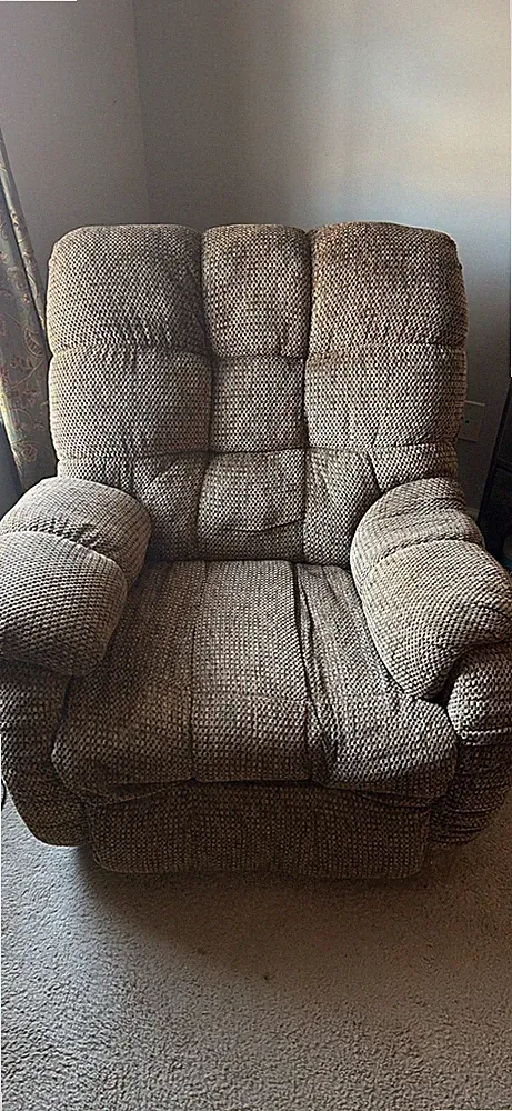 Black, Brown, and Tan Checks Patterned Recliner