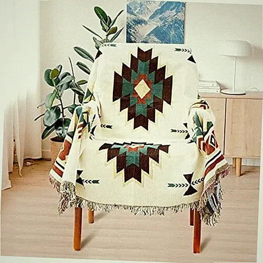 Boho Throw Blankets Southwest Native American Inspired 50x70inch Sucre
