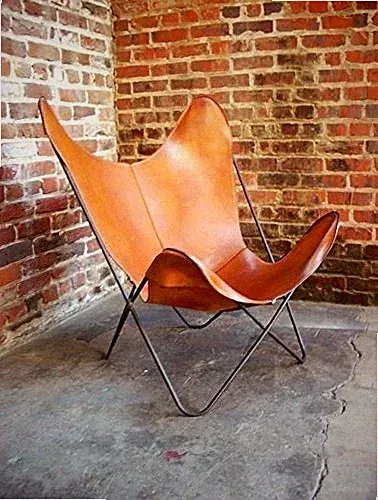 Leather butterfly chair, living room chair, specialty chair armless chair garden