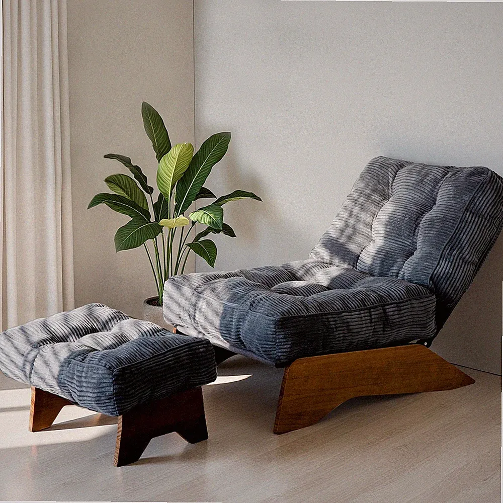 MAXYOYO Accent Chair with Ottoman,Adjustable Backrest Lounge Chair with Footrest