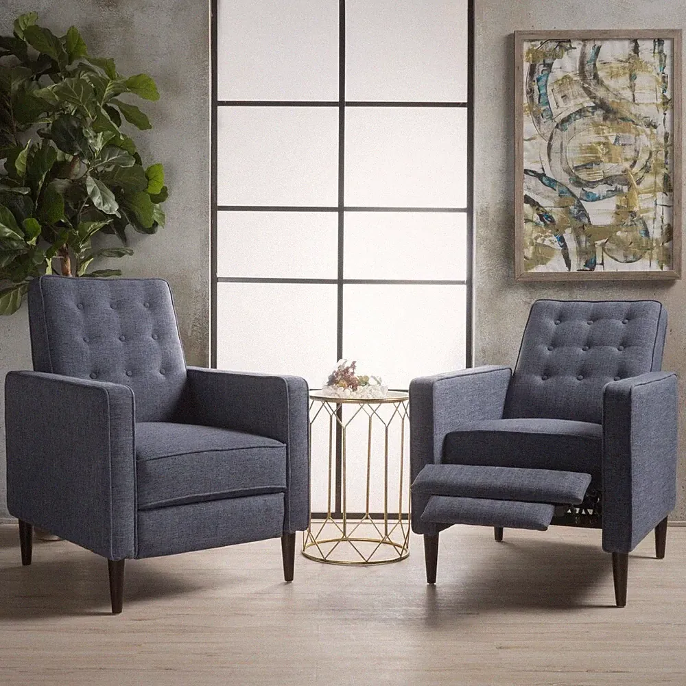 Mervynn Mid-century Tufted Recliners (Set of 2) by Christopher Knight Home