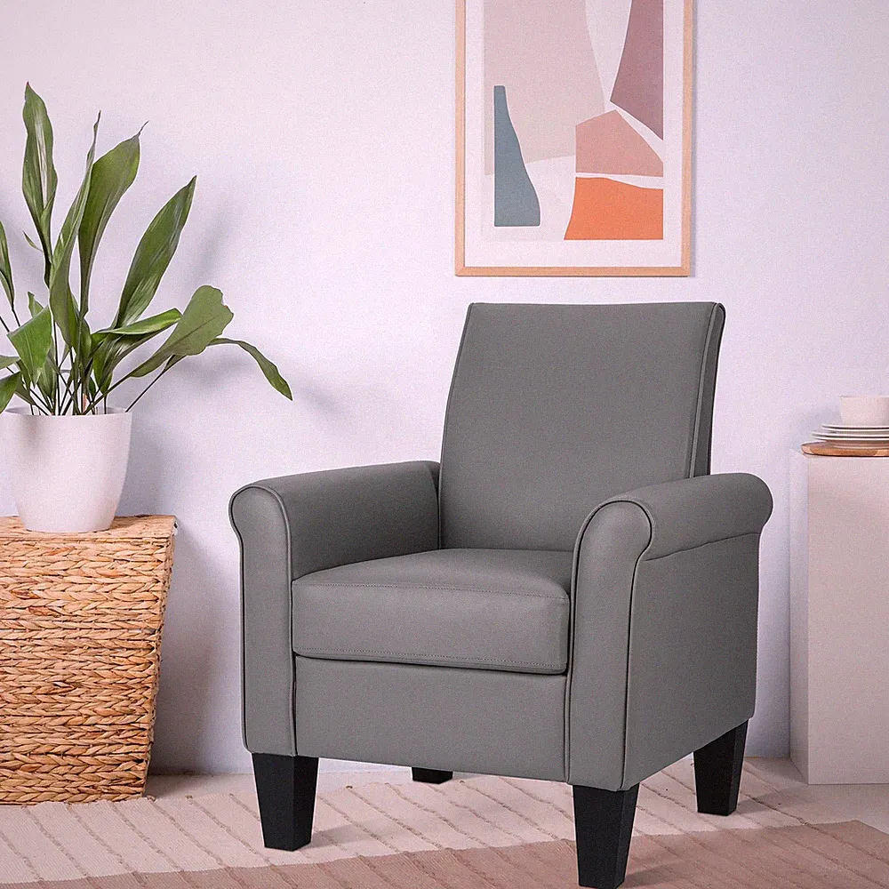 Modern Faux Leather Recliner Chair Living Room Single Sofa Home Theater Seating