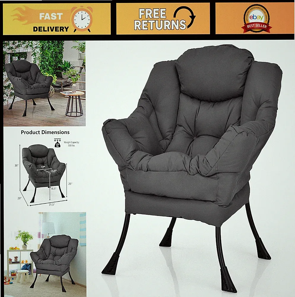 Modern Lazy Chair - Contemporary Accent Lounge Chair, Upholstered Sofa with Armr