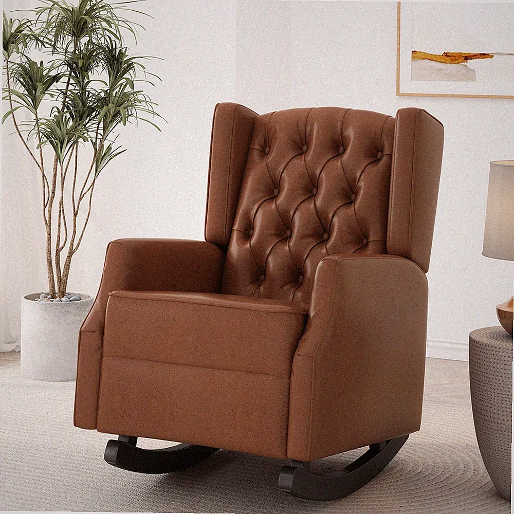 Upholstered Leather Accent Recliners