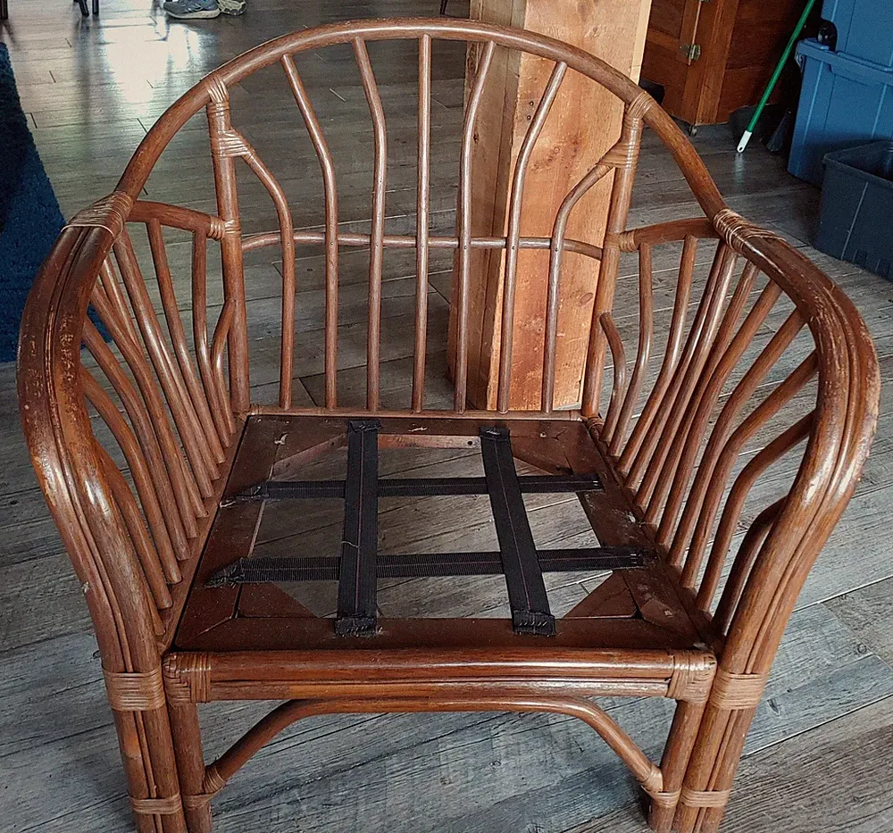 Rattan Chair Boho Chic Beach Style Oversized Lounge Chair Deep Seat 36"W 25"D