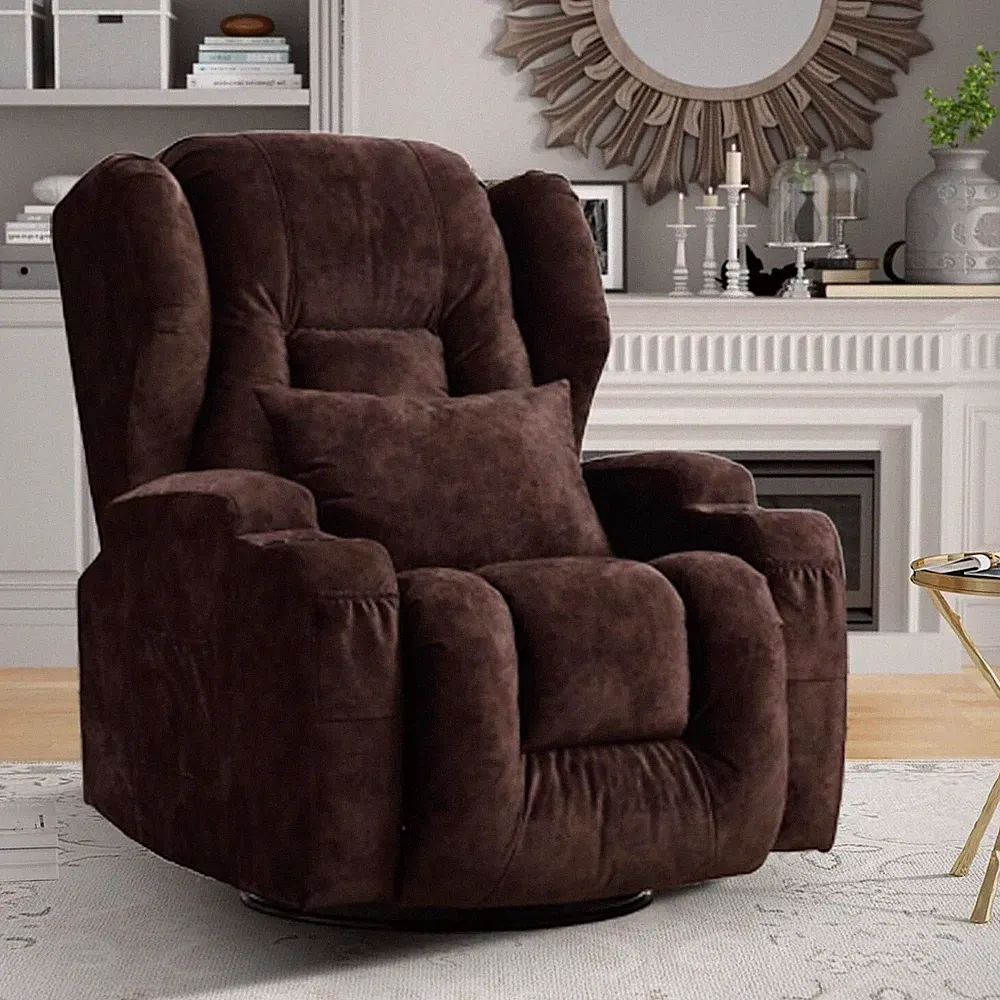 Recliner Chair Power Swivel Glider Accent Chair Rocking Chair Sofa w/Cup Holders