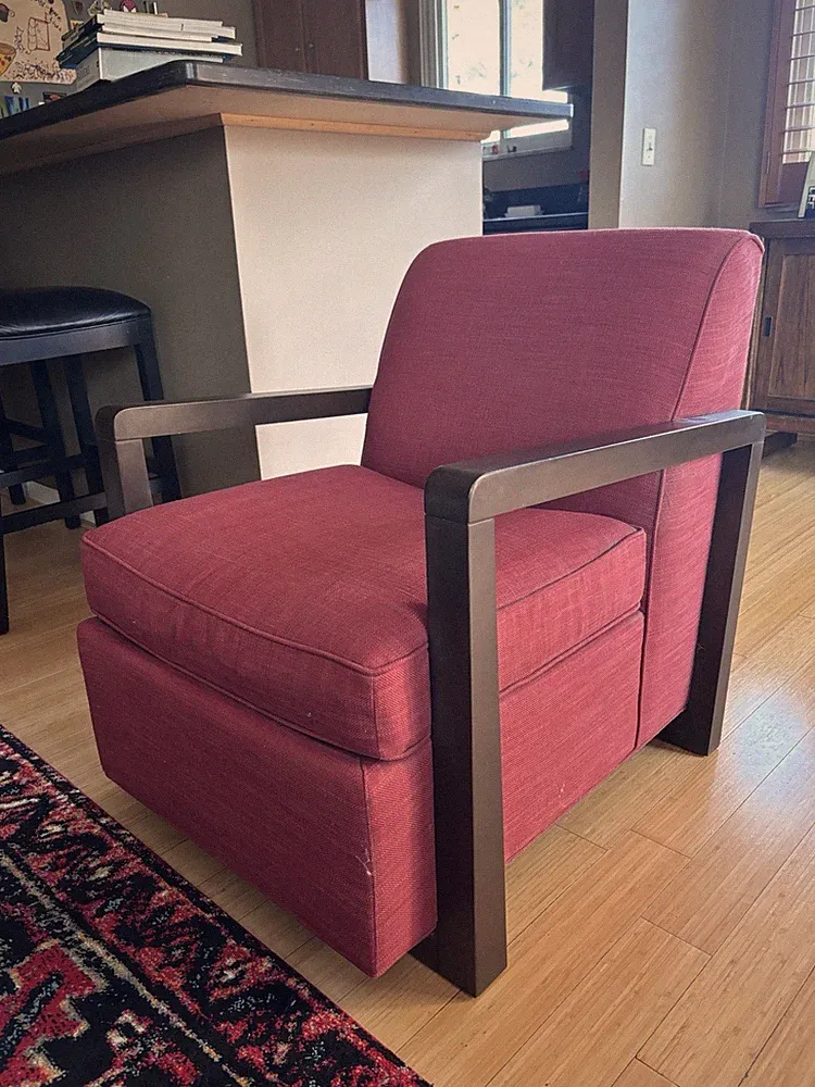 Red Ethan Allen Living Room Lounge Chair