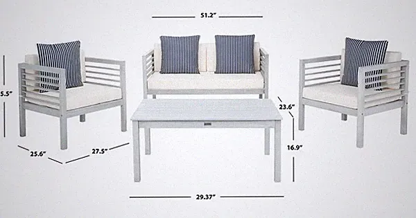 Safavieh Outdoor Set With Accent Pillows, Reduced Price 2172711082 PAT7033H