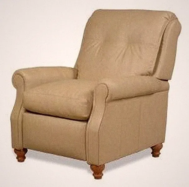 Stylish Cream Leather Recliner Chair | Hand-Crafted in USA